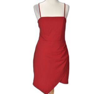 Mi Ami (francesca’s) Red Sleeveless Dress Lace Detailing Molded Cups Size XL